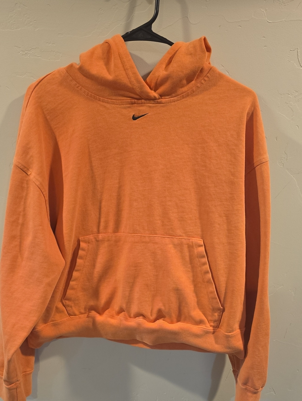 Nike Orange Crewneck Hoodie with Small Swoosh